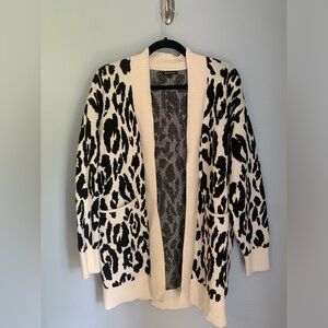 Who What Where Animal Print Long Sleeve Cardigan